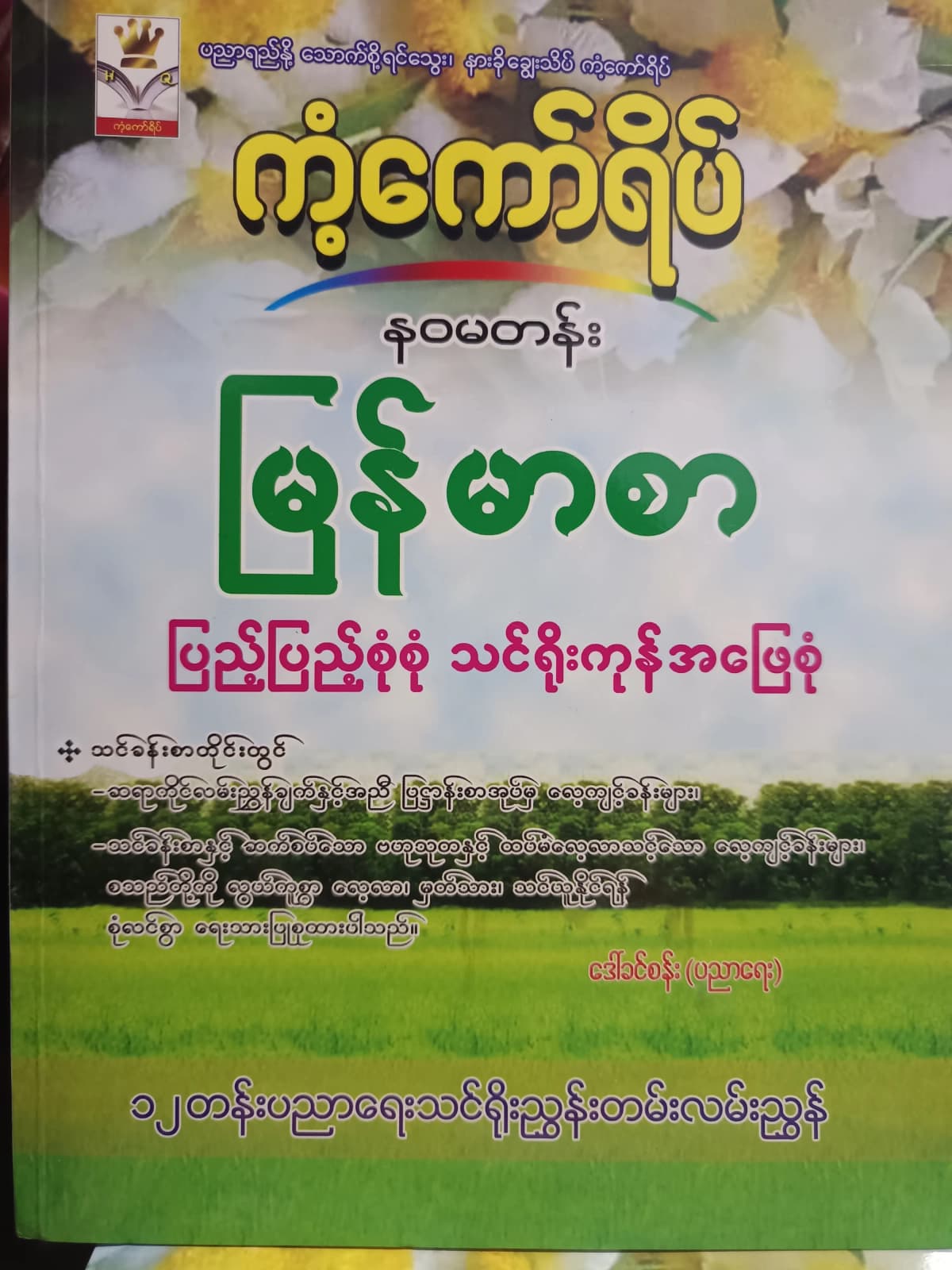 ဒေါ်ခင်စန်း(ပညာရေး). Grade 9 မြန်မာစာ သင်ရိုးကုန် — book cover